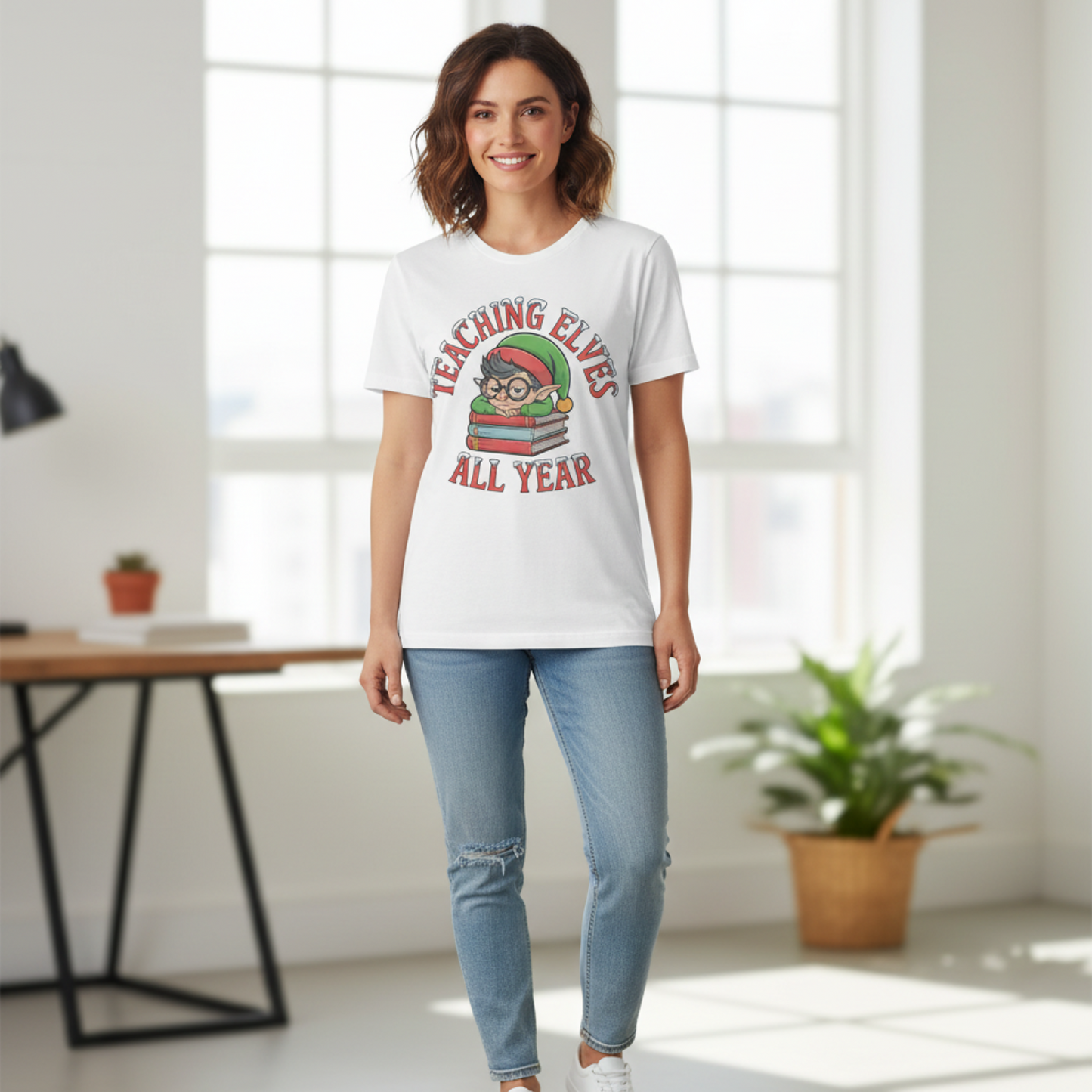 Teaching Elves All Year Teacher T-Shirt