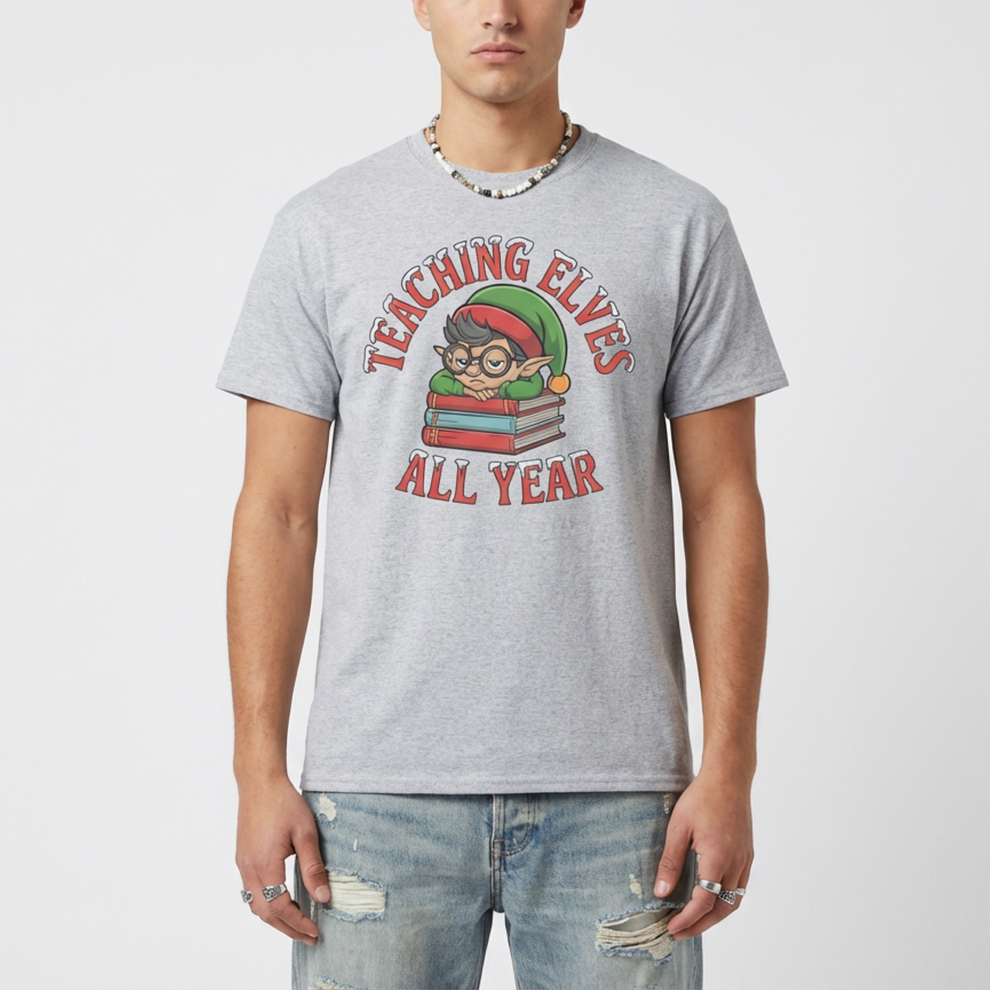 Teaching Elves All Year Teacher T-Shirt